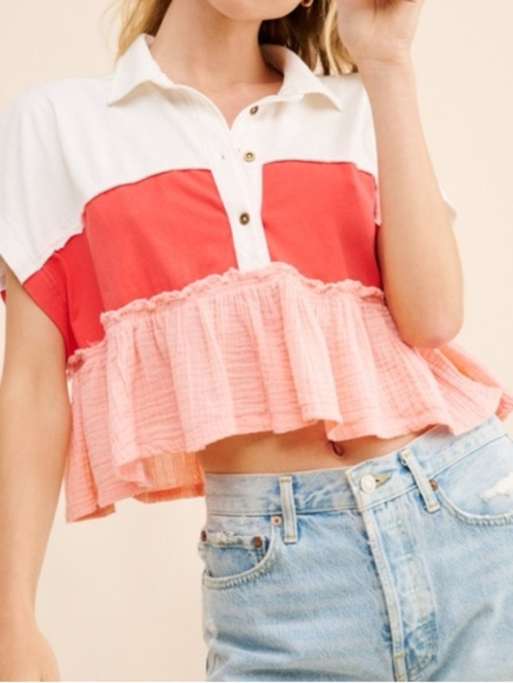 🍉Pilcro🍉 Bonfire Rugby Top. Size S - Picture 2 of 9